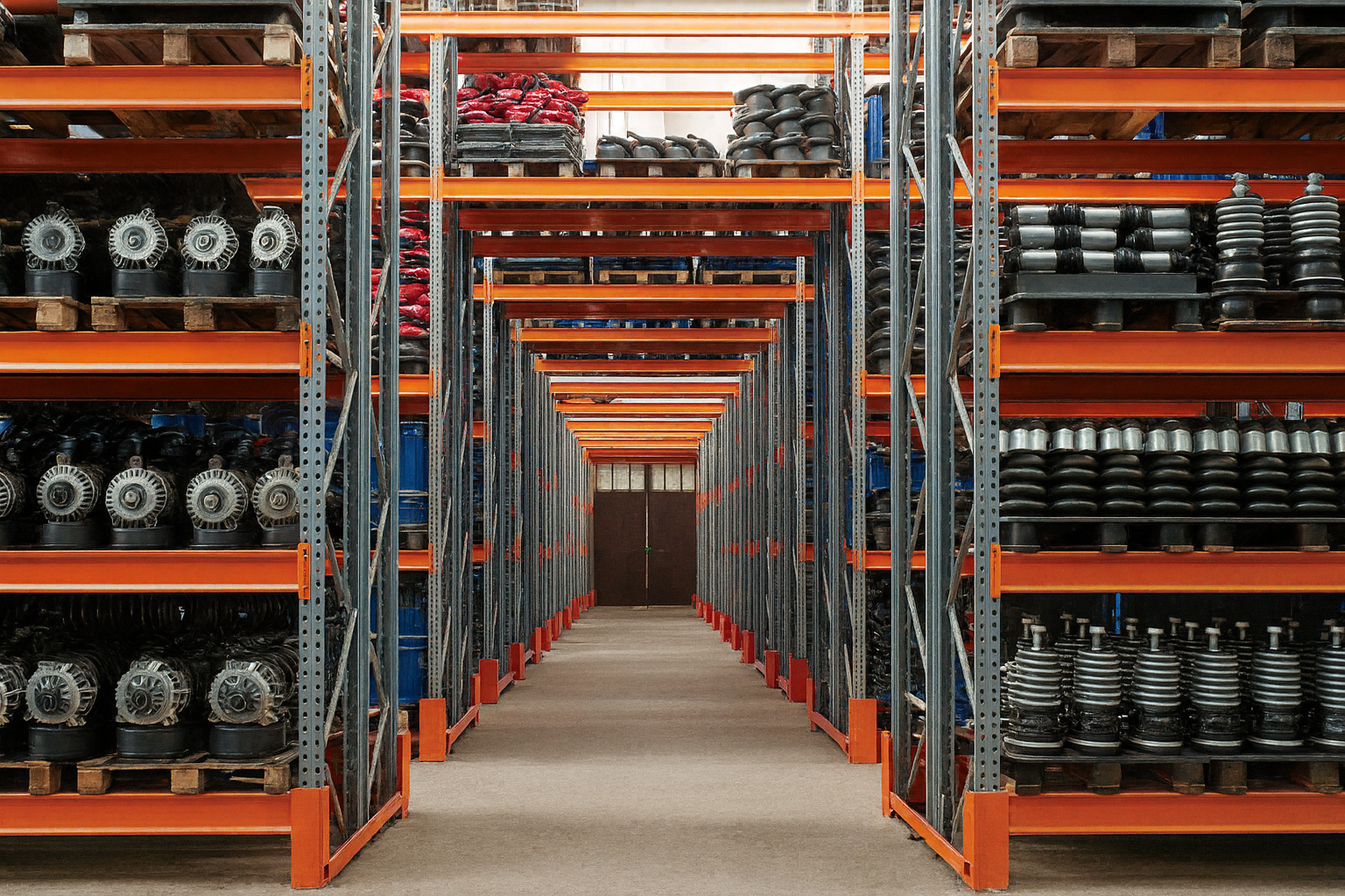 Warehouse and auto parts shelves